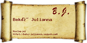 Bekő Julianna névjegykártya